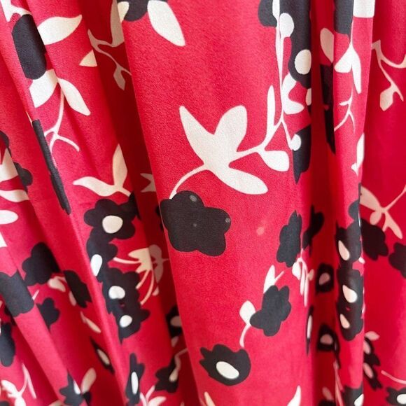 Self Portrait Red Floral Cold Shoulder Mini Dress Black Size 8 - Picture 4 of 10